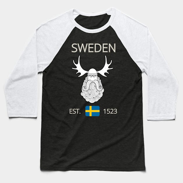 Sweden flag Baseball T-Shirt by DW Arts Design